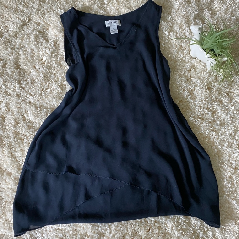 Carmen flowy black adorable loose dress like business casual shirt.